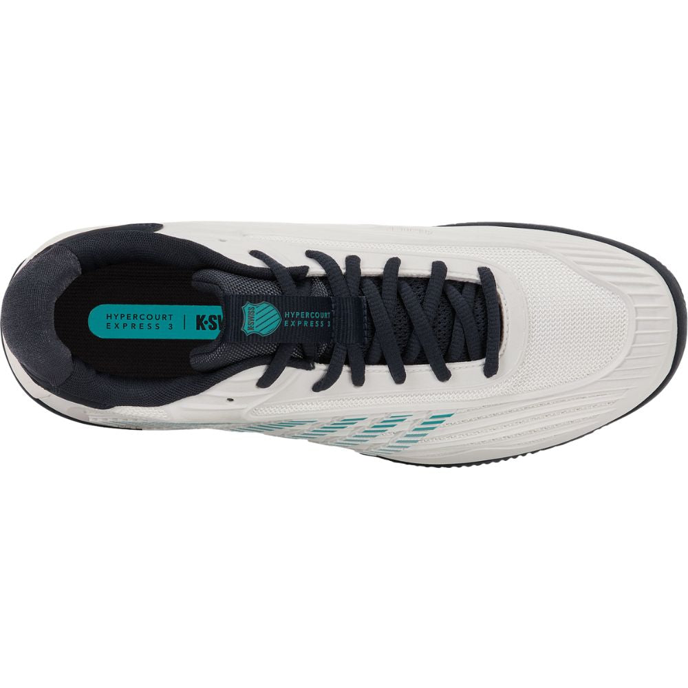 K-Swiss Tennisschoen Padelschoen Hypercourt Express 3 Clay Heren Wit Blauw Bovenkant