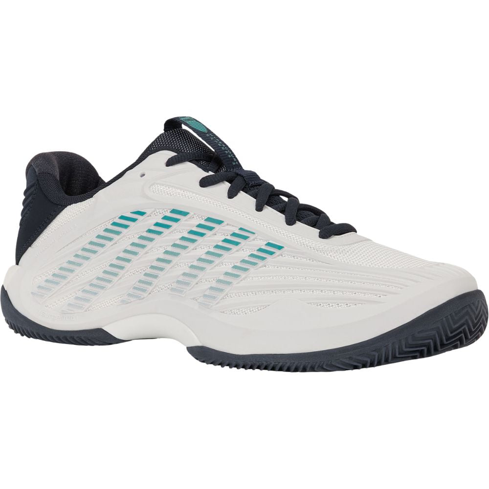 K-Swiss Tennisschoen Padelschoen Hypercourt Express 3 Clay Heren Wit Blauw Zijkant