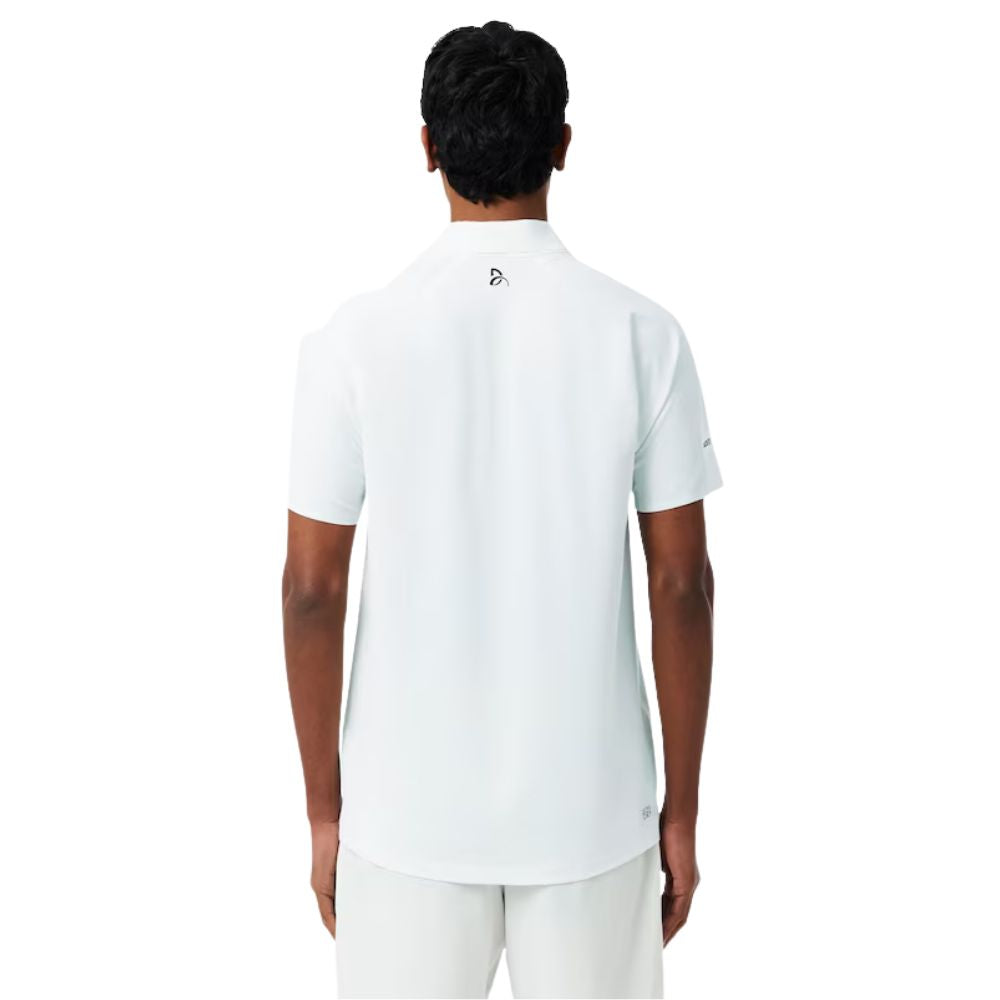 Lacoste Polo Tennis Novak Djokovic On Court Heren Wit Achterkant