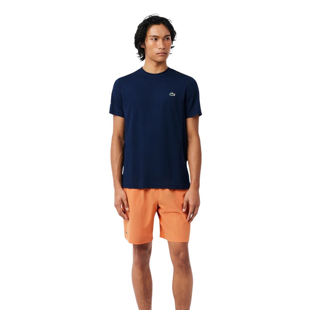 Lacoste Short Novak Djokovic Stretch Heren Oranje Wit Voorkant