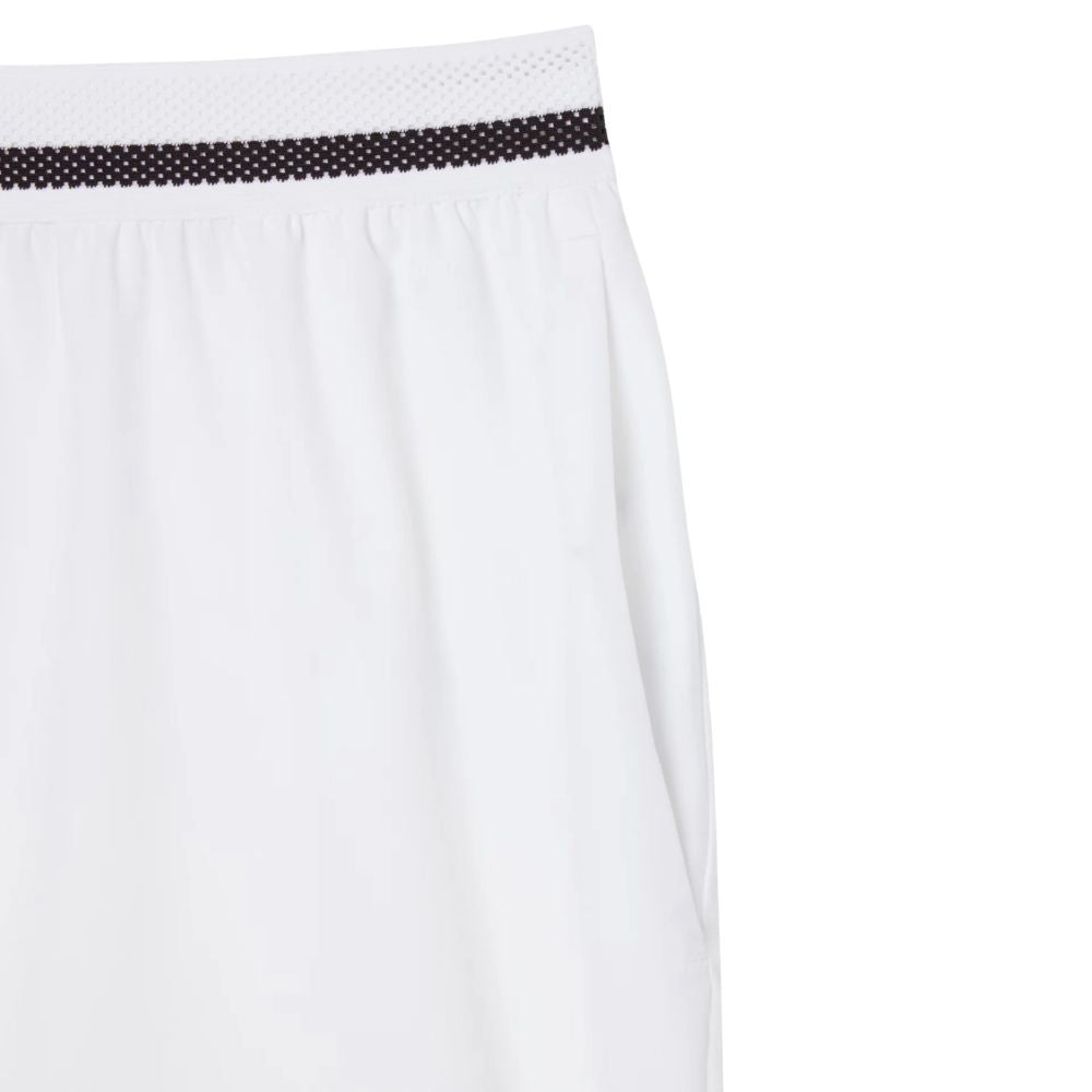 Lacoste Short Sport Novak Djokovic Stretch Herren Weiß Schwarz