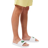 Lacoste Slippers Serve Slide 1.0 Heren Wit Groen Onderkant