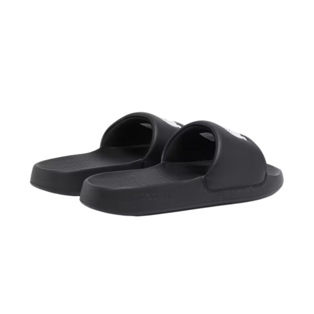 Lacoste Slippers Serve Slide 1.0 Heren Zwart Wit Achterkant