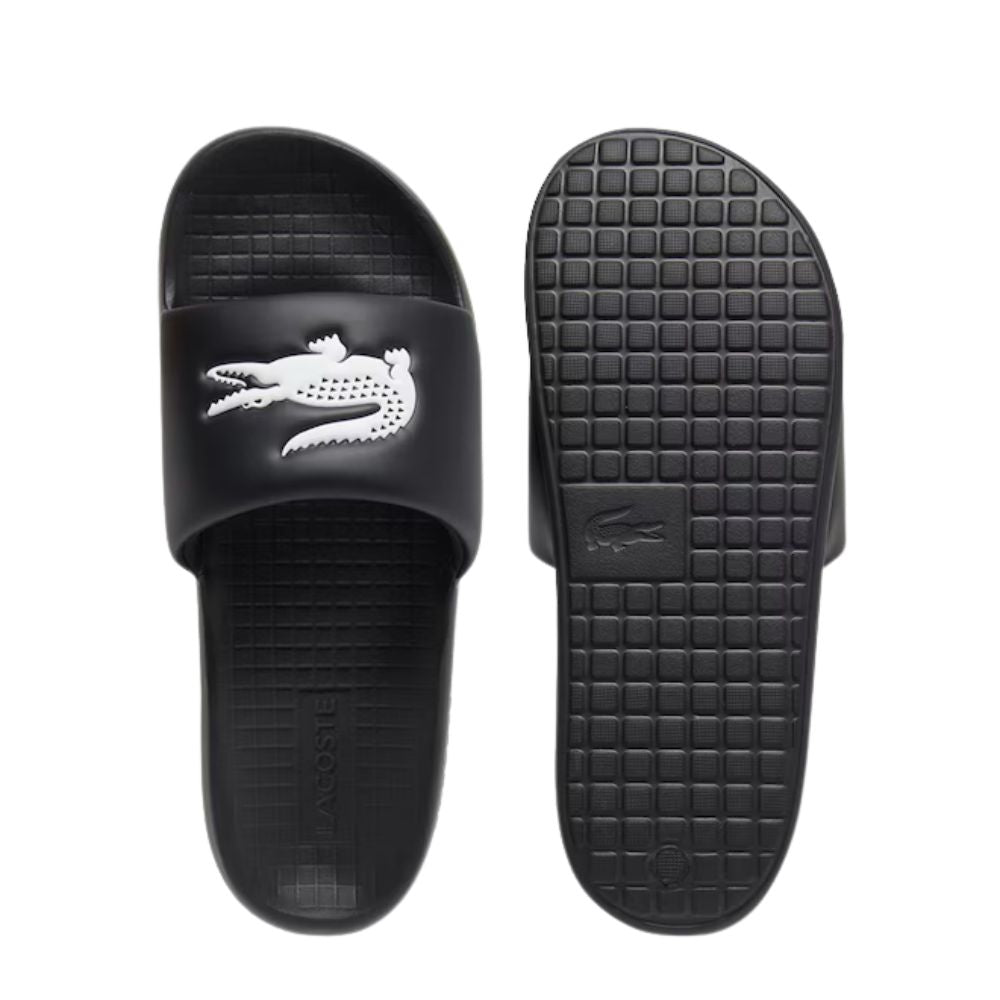 Lacoste Slippers Serve Slide 1.0 Heren Zwart Wit Bovenkant