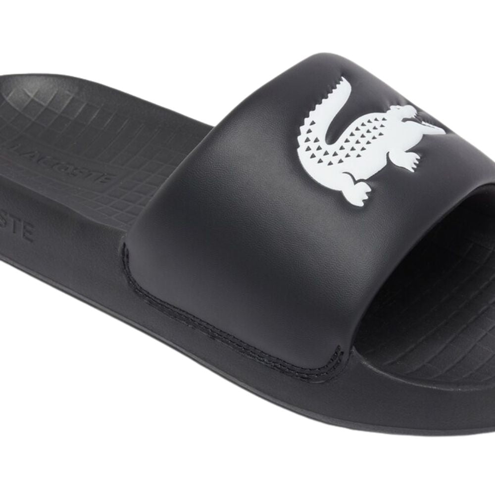 Lacoste Slippers Serve Slide 1.0 Heren Zwart Wit Logo