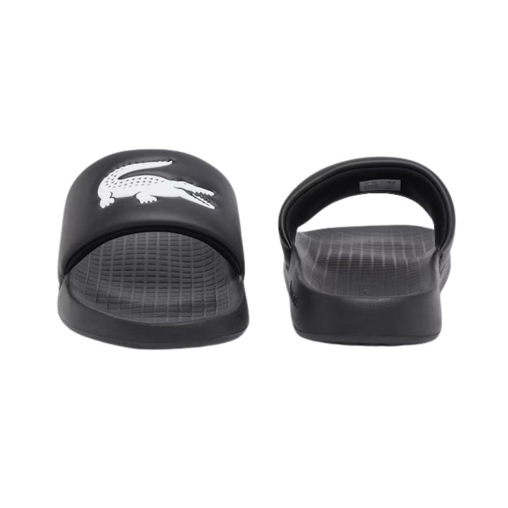 Lacoste Slippers Serve Slide 1.0 Heren Zwart Wit Voorkant