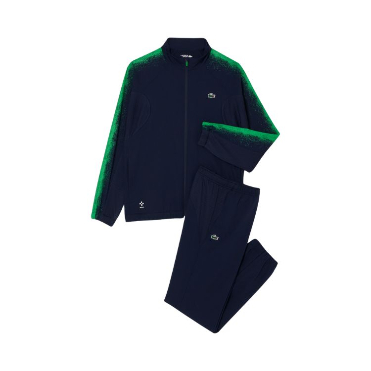 Lacoste Tennis Jogger Set Medvedev Herren-Trainingsanzug in Marineblau und Grün