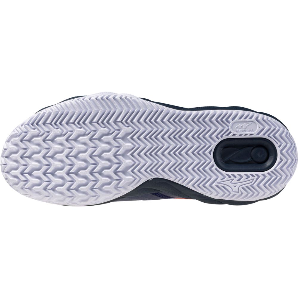 Mizuno Tennisschoen Padelschoen Wave Enforce Court CC Heren Blauw Onderkant