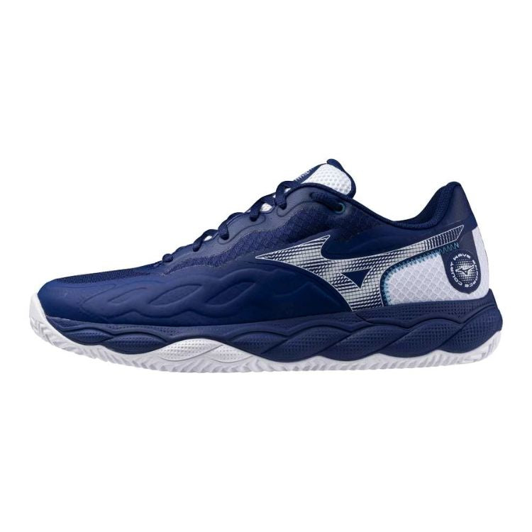 Mizuno Tennisschoen Padelschoen Wave Enforce Court CC Heren Blauw Wit