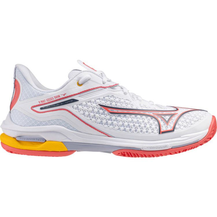 Mizuno Tennisschuh Padelschuh Wave Exceed Tour 6 CC Damen Weiß Orange