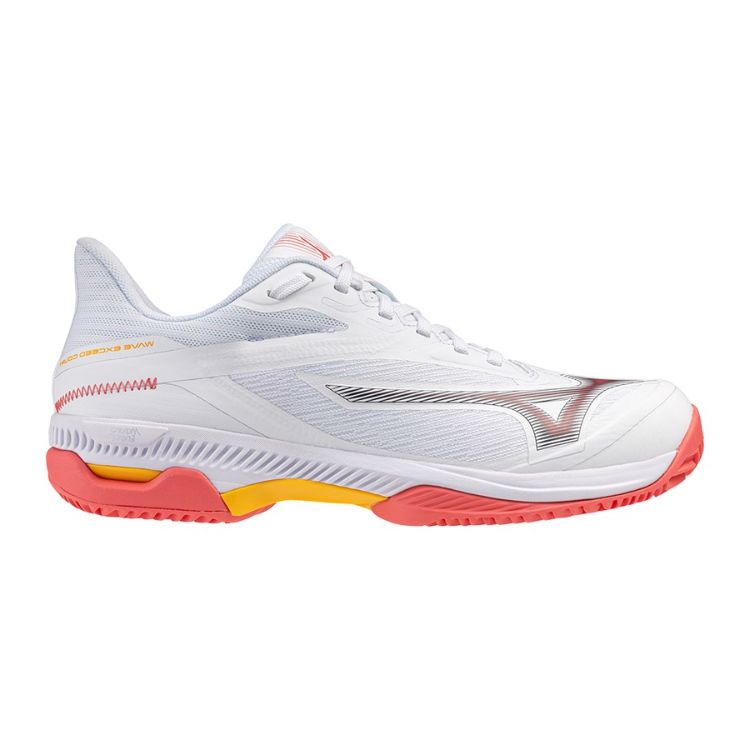 Mizuno Tennisschoen Padelschoen Wave Exceed Court CC Dames Wit - Oranje
