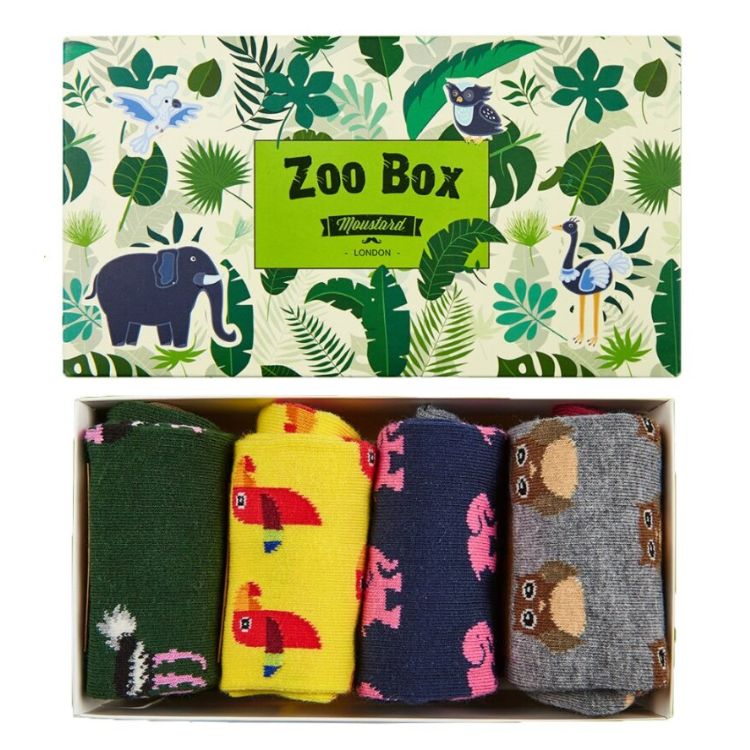 Moustard Socks Zoo Giftbox Heren Sokken Geschenkbox - 4 Paar