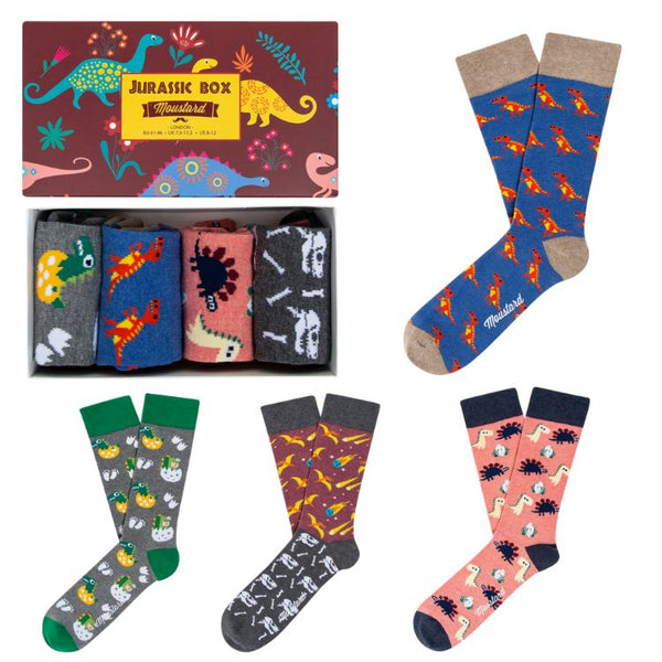 Moustard Socks Jurassic Giftbox Heren Sokken Geschenkbox - 4 Paar