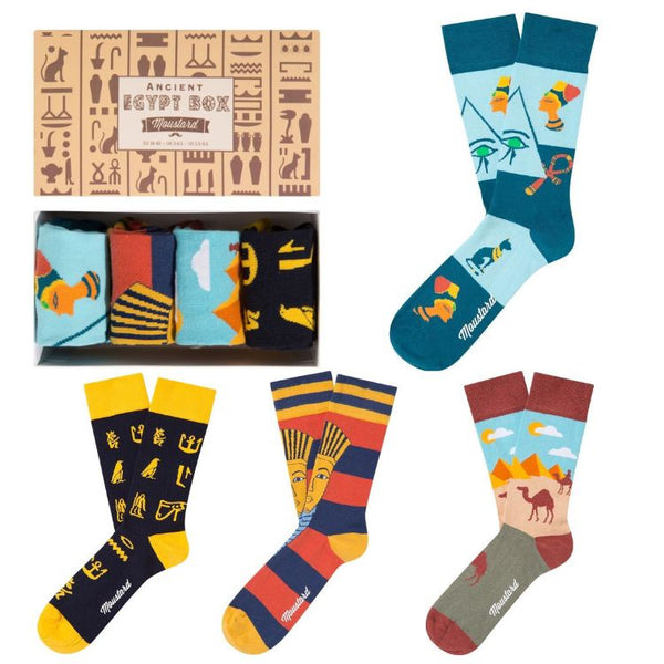 Moustard Socks Egypt Giftbox Heren Sokken Geschenkbox - 4 Paar
