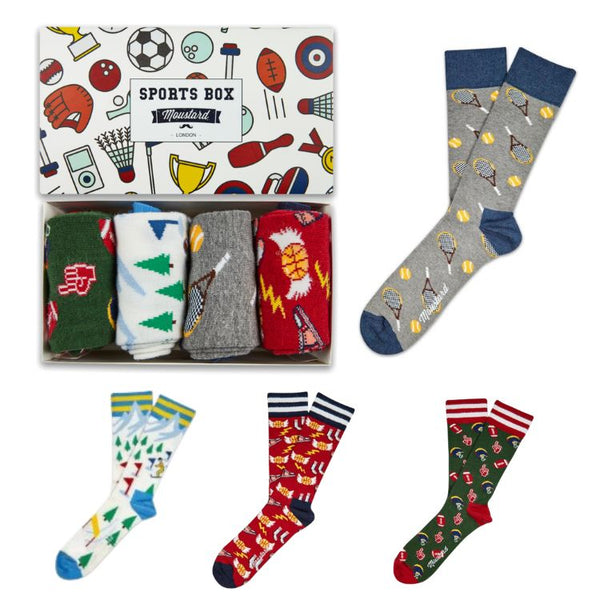Moustard Socks Sport Giftbox Heren Sokken Geschenkbox - 4 Paar