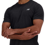 New Balance T-Shirt Athletics Heren Zwart