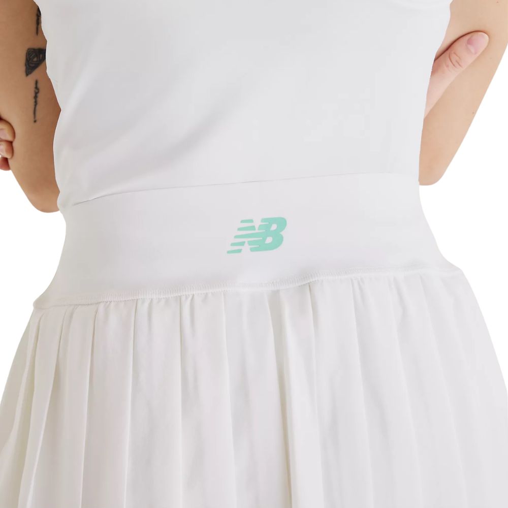 New Balance Skort Tournament Novelty Dames Wit Mint Logo