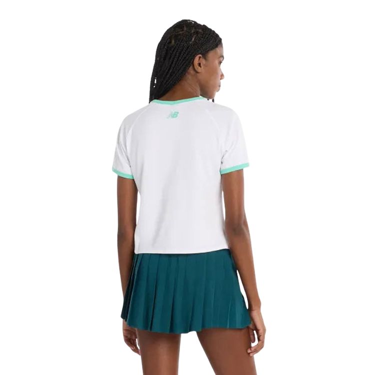 New Balance T-Shirt Practice Damen Weiß Grün