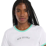 New Balance T-Shirt Practice Damen Weiß Grün