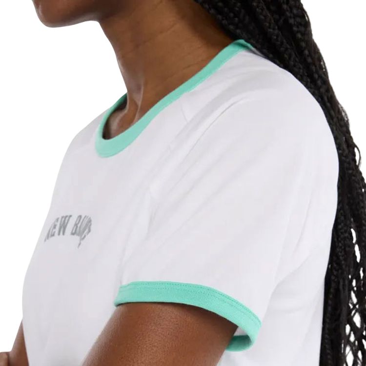 New Balance T-Shirt Practice Damen Weiß Grün