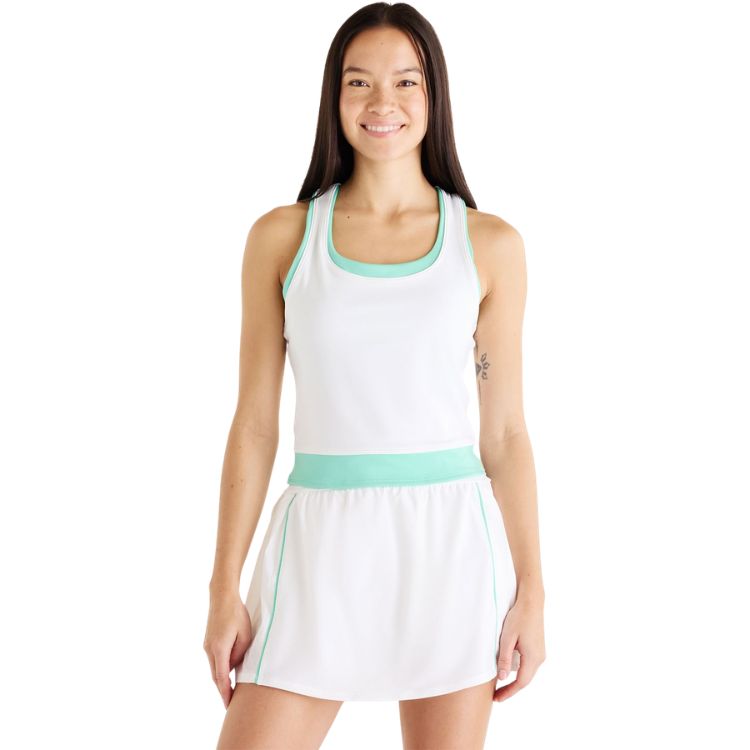 New Balance Tanktop Tournament Novelty Dames Wit Groen
