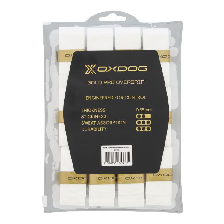 Oxdog Padel Overgrip Gold Pro 12 Pack Wit
