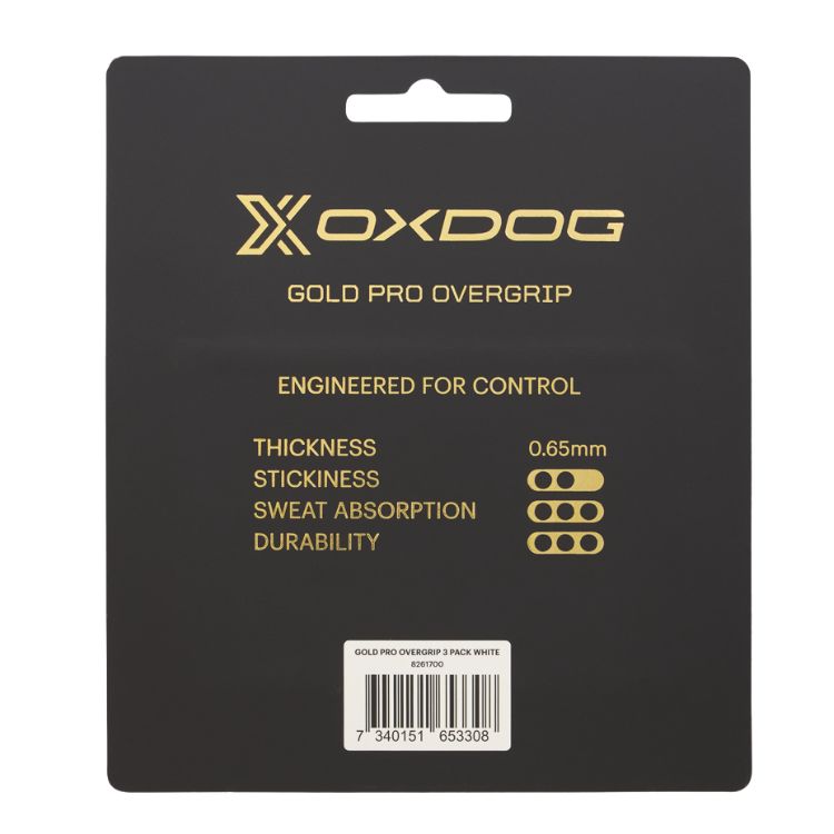 Oxdog Padel Overgrip Gold Pro 3 Pack Wit