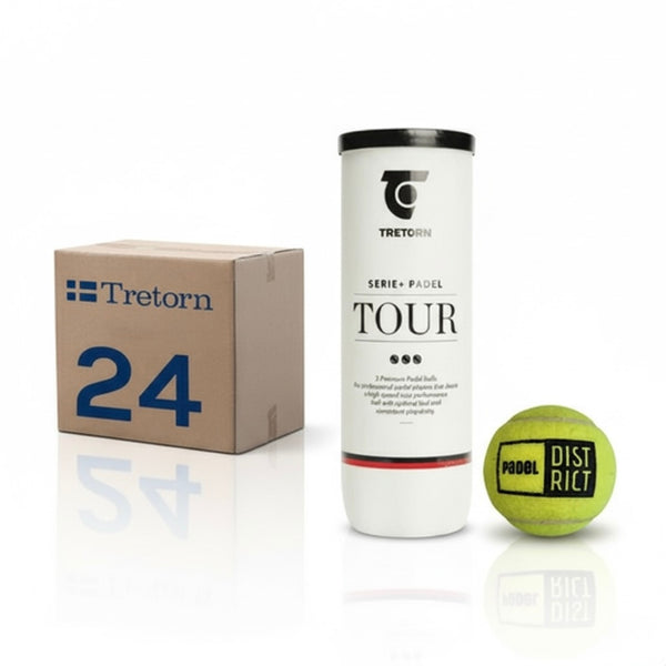 Tretorn Padelballen Serie+ Padel Tour Doos 24 x 3 Ballen Met Logo Padeldistrict