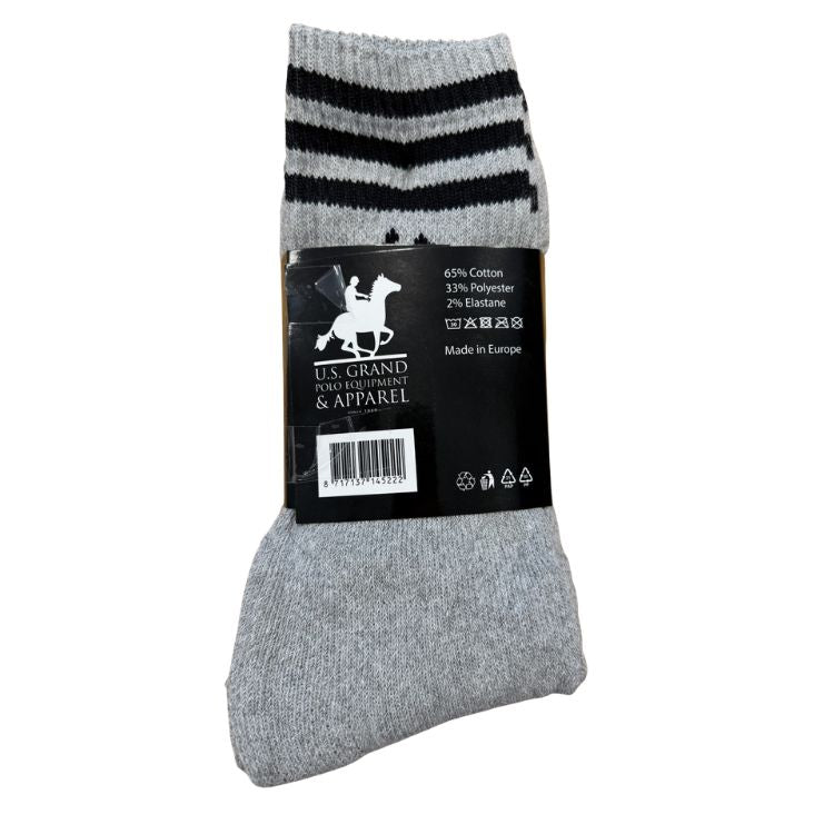 U.S. Grand Polo Sokken Heren 10-Pack Mix Zwart Wit Grijs