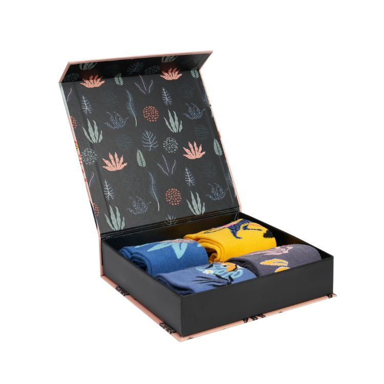 Moustard Socks Cats Giftbox Heren Sokken Geschenkbox - 4 Paar