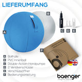 Baenger Fitness Yoga- und Gymnastikball – inkl. waschbarem Bezug und Pumpe – Rot