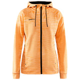 Craft Hoodie Adv Unify Full Zip Damen Orange