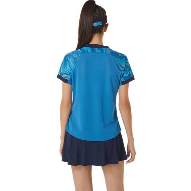 Asics T-Shirt Match Graphic SS Top Dames Blauw