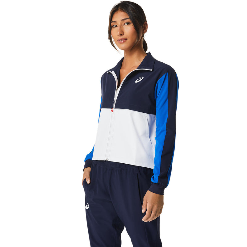 Asics Women Match Jacket Dames Blauw Wit