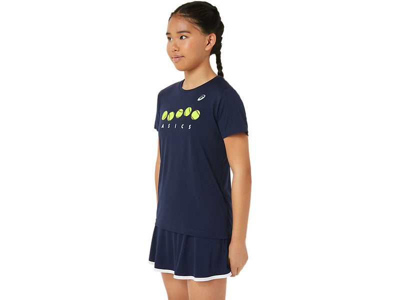 Asics T-Shirt Tee Graphic Girls Junior Blauw