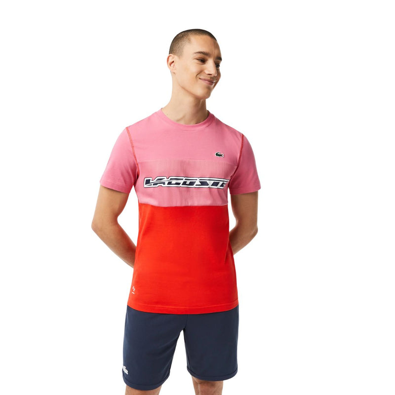 Lacoste T-Shirt Tennis x Daniil Medvedev Heren Roze Rood