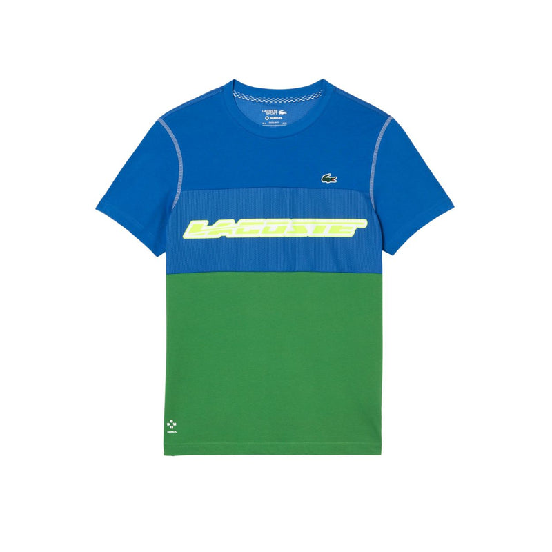 Lacoste T-Shirt Tennis x Daniil Medvedev Heren Blauw Groen