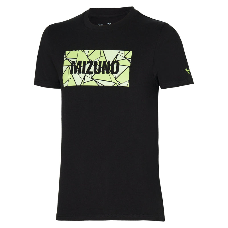 Mizuno Athletic T-Shirt Heren Zwart - Groen