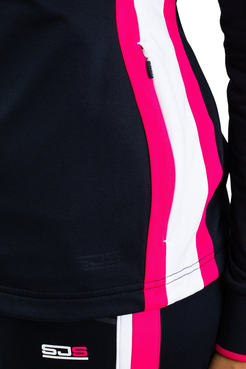 Sjeng Sports Hooded Jacket Asya Dames Zwart Roze Wit